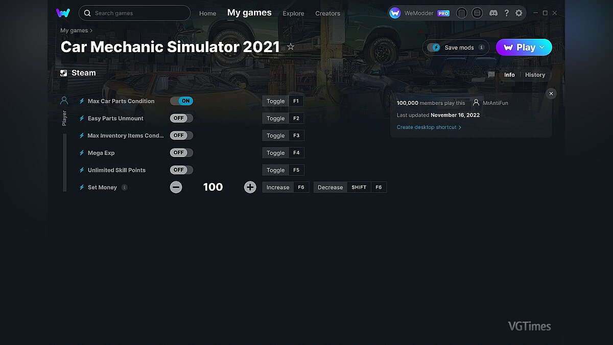 Car Mechanic Simulator 2021 — Трейнер (+6) от 16.11.2022 [WeMod]