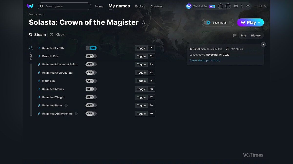 Solasta: Crown of the Magister — Трейнер (+9) от 16.11.2022 [WeMod]