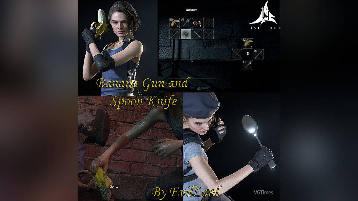 Resident Evil 3 — Банановый пистолет и нож-ложка (не RT)