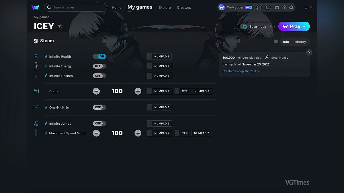 ICEY — Трейнер (+7) от 25.11.2022 [WeMod]