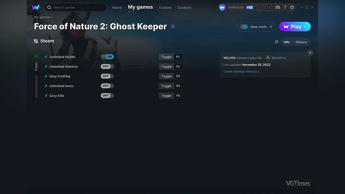 Force of Nature 2: Ghost Keeper — Трейнер (+5) от 25.11.2022 [WeMod]