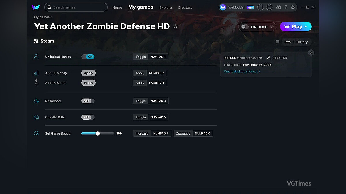 Yet Another Zombie Defense HD — Трейнер (+6) от 26.11.2022 [WeMod]