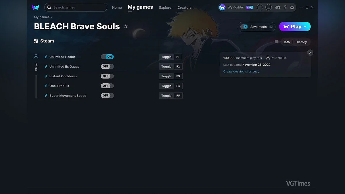 BLEACH Brave Souls — Трейнер (+5) от 26.11.2022 [WeMod]