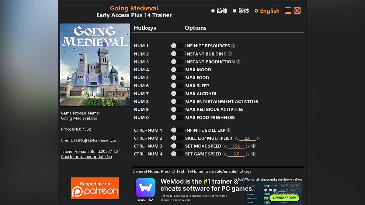 Going Medieval — Трейнер (+14) [EA: 24.11.2022]