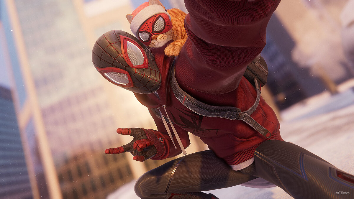 Marvel&#039;s Spider-Man: Miles Morales — Шапка Санты для кота