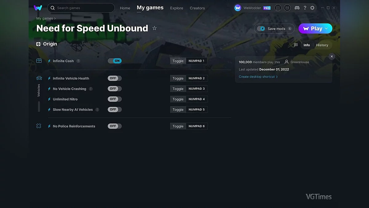 Need for Speed Unbound — Трейнер (+6) от 01.12.2022 [WeMod]