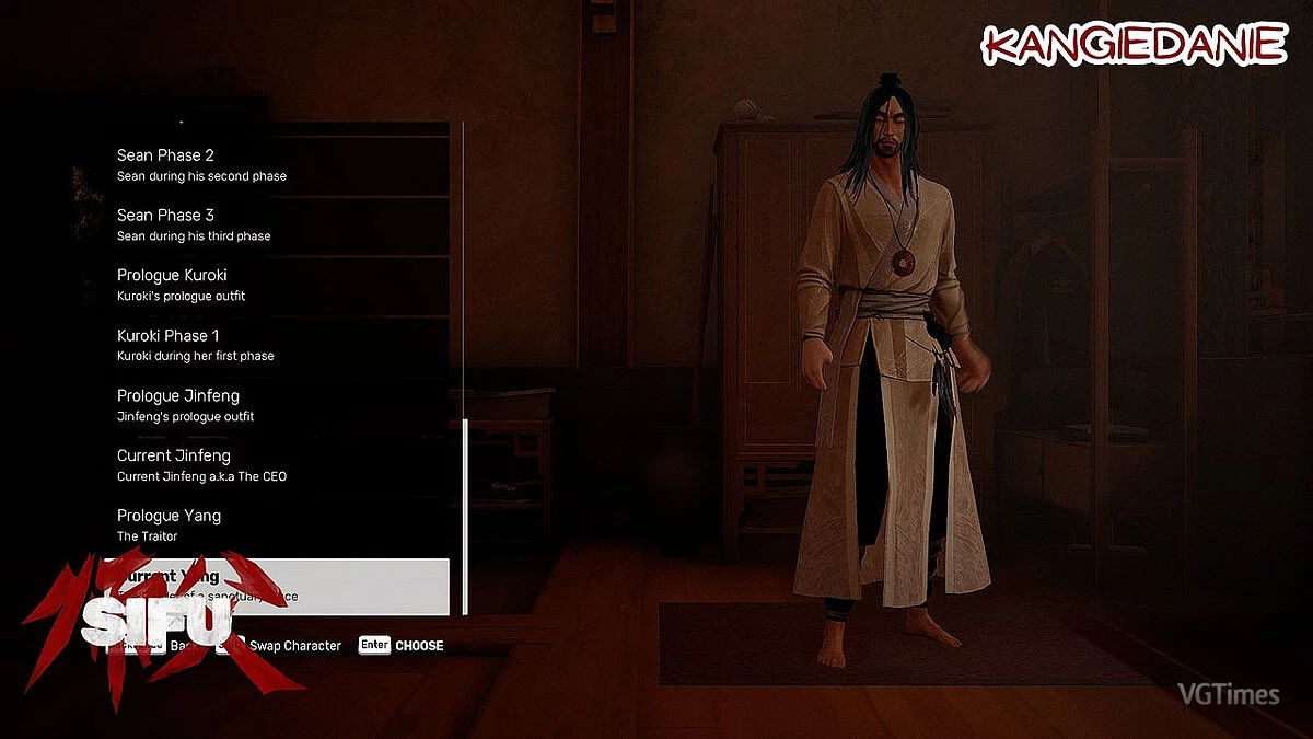 Sifu — Выбор персонажа