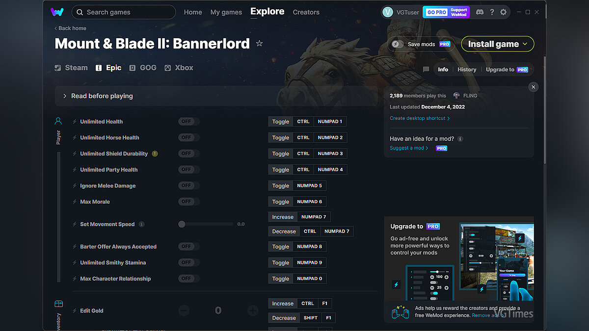 Mount &amp; Blade 2: Bannerlord — Трейнер (+33) от 04.12.2022 [WeMod]
