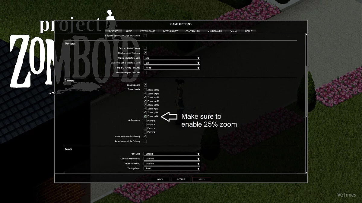 Project Zomboid — Улучшенное увеличение