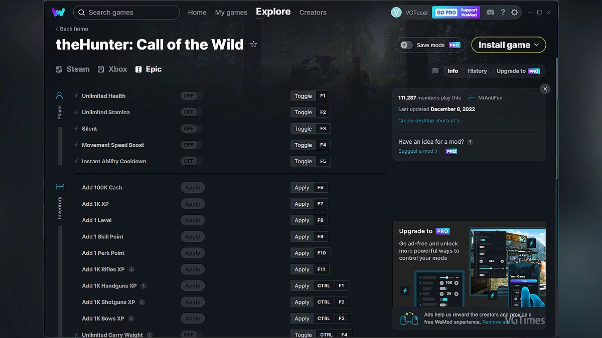 theHunter: Call of the Wild — Трейнер (+34) от 08.12.2022 [WeMod]