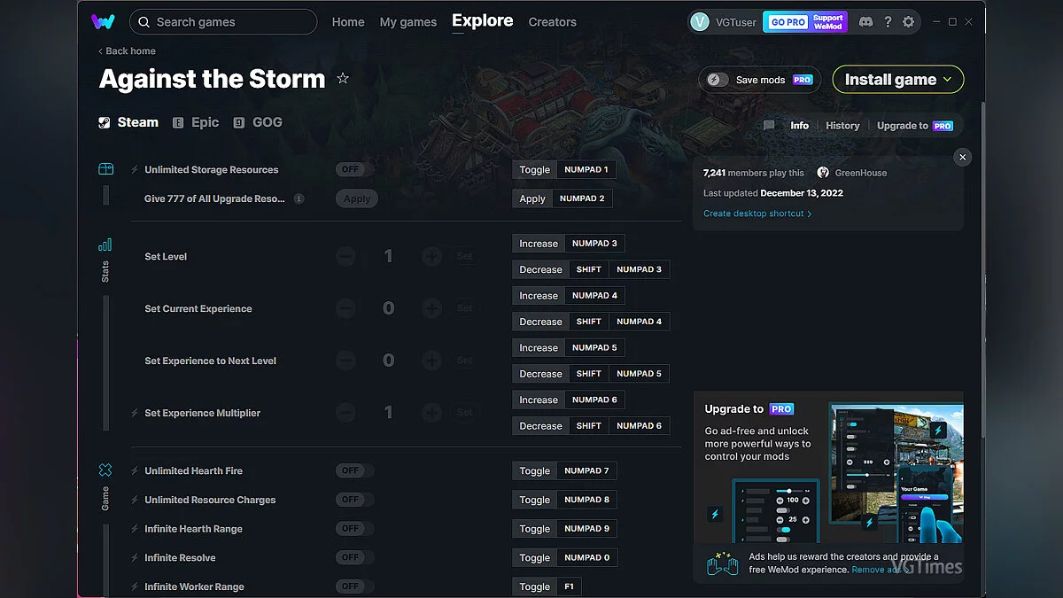 Against the Storm — Трейнер (+17) от 13.12.2022 [WeMod]