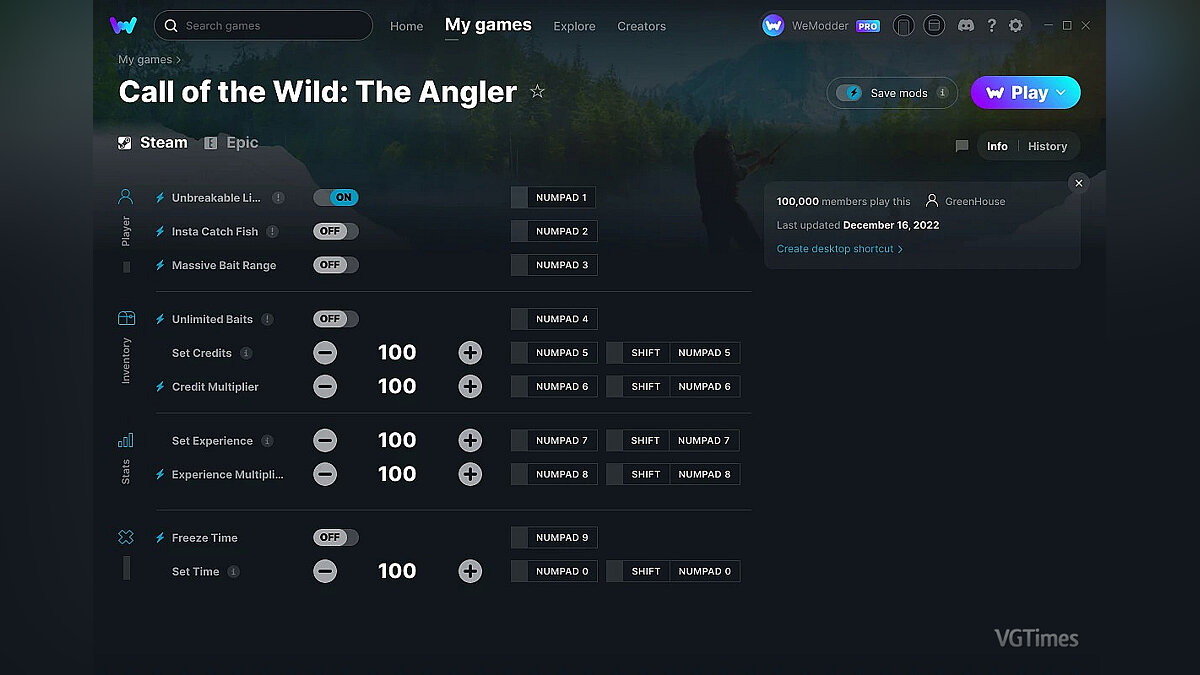 Call of the Wild: The Angler — Трейнер (+10) от 16.12.2022 [WeMod]