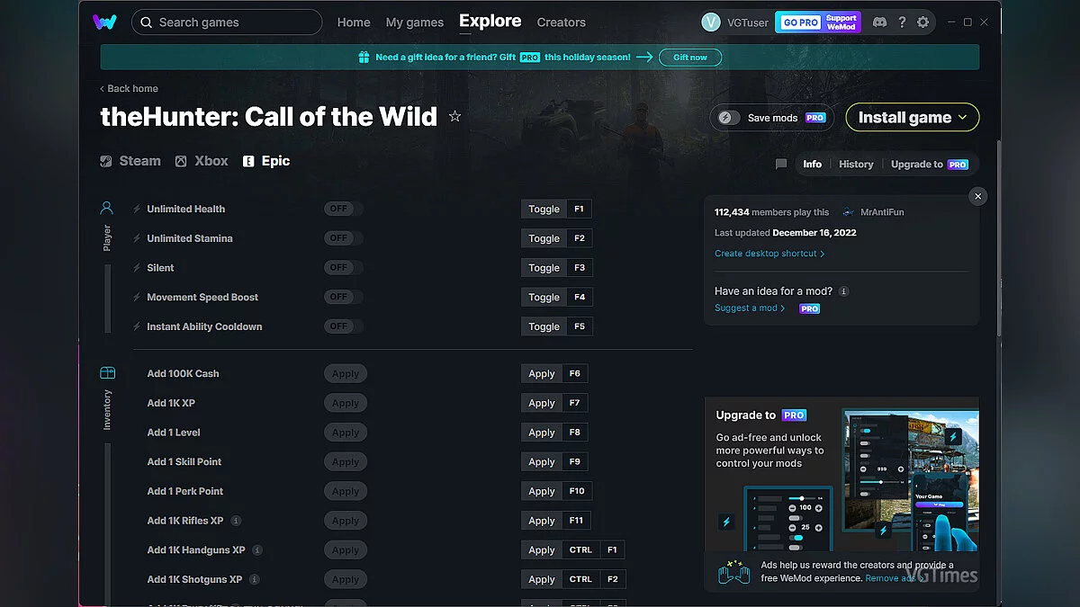 theHunter: Call of the Wild — Трейнер (+34) от 16.12.2022 [WeMod]