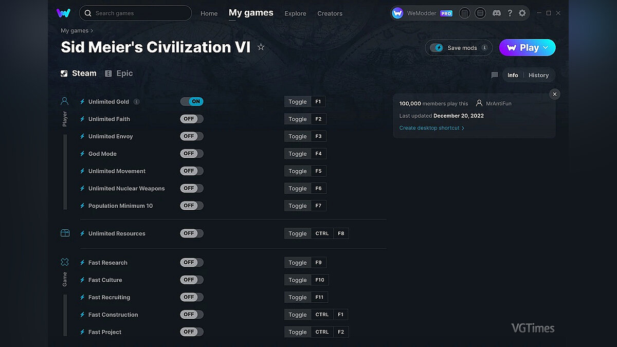 Sid Meier&#039;s Civilization 6 — Трейнер (+13) от 20.12.2022 [WeMod]