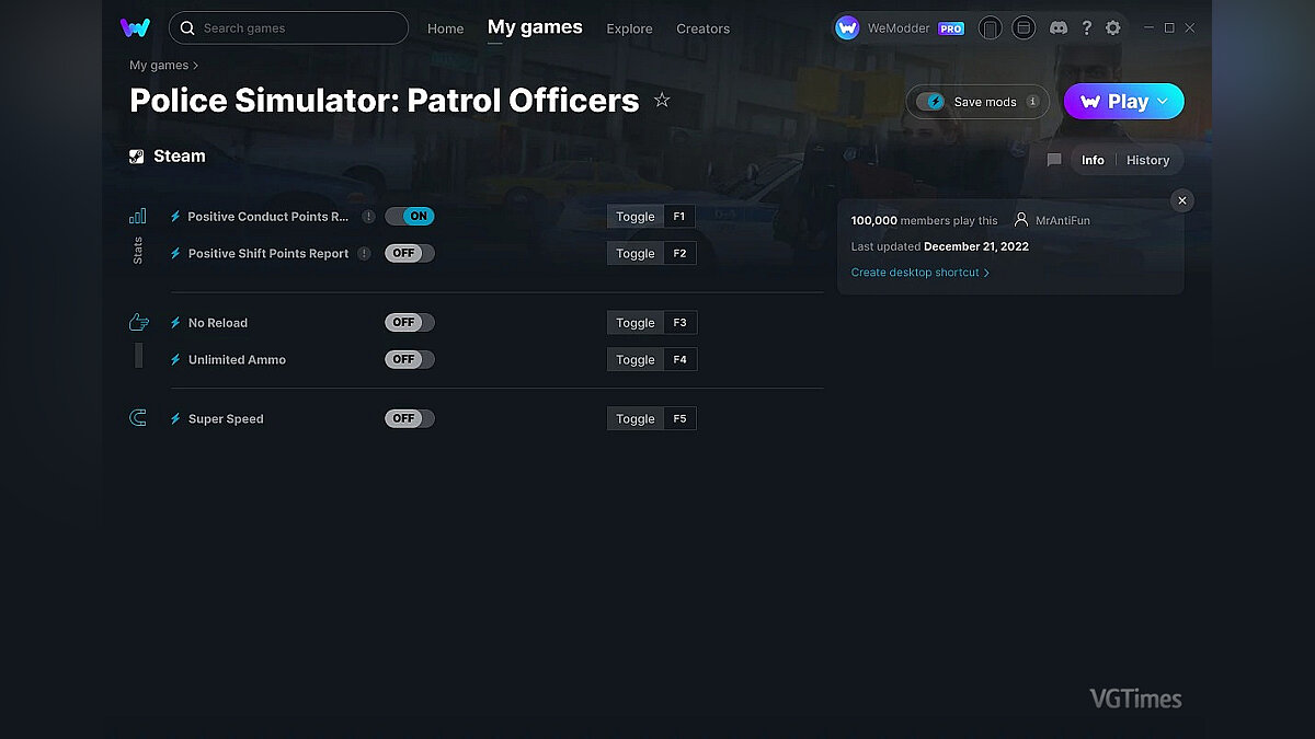 Police Simulator: Patrol Officers — Трейнер (+5) от 21.12.2022 [WeMod]