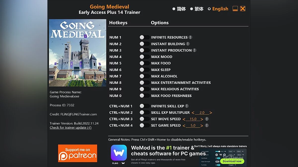 Going Medieval — Трейнер (+14) [EA: 21.12.2022]