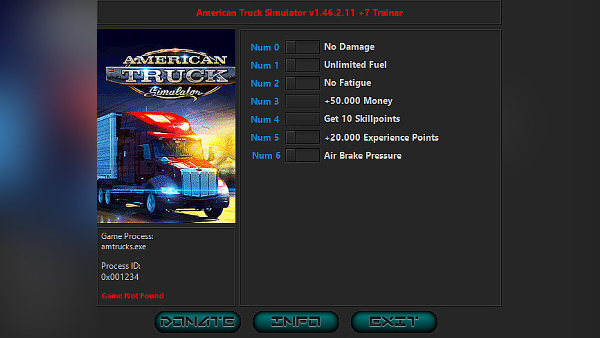American Truck Simulator — Трейнер (+7) [1.46.2.11]