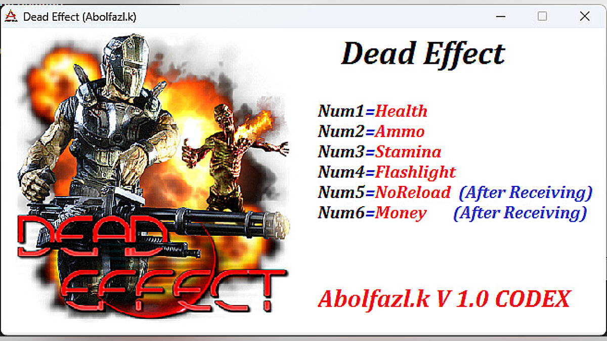 Dead Effect — Трейнер (+6) [1.0]