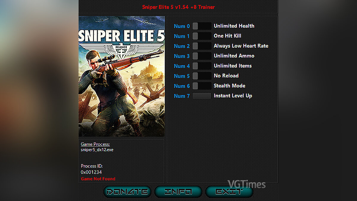 Sniper Elite 5 — Трейнер (+8) [1.54]