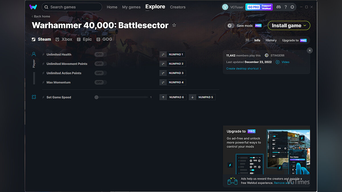 Warhammer 40,000: Battlesector — Трейнер (+5) от 23.12.2022 [WeMod]