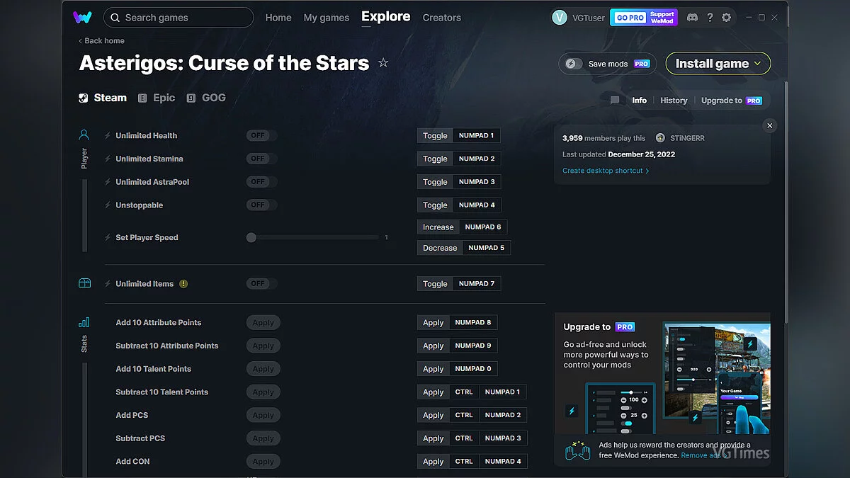 Asterigos: Curse of the Stars — Трейнер (+22) от 25.12.2022 [WeMod]