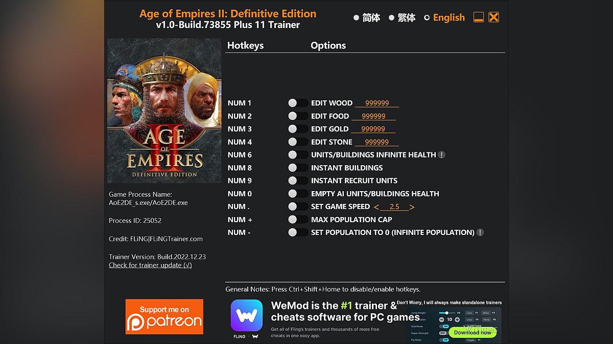 Age Of Empires 2: Definitive Edition — Трейнер (+11) [1.0 - Build.73855]