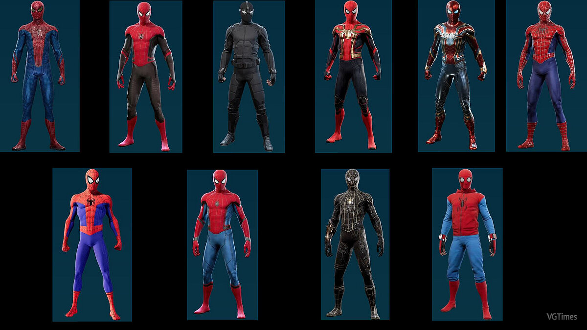 Marvel&#039;s Spider-Man: Miles Morales — Полный набор костюмов из игры Spider-Man Remastered