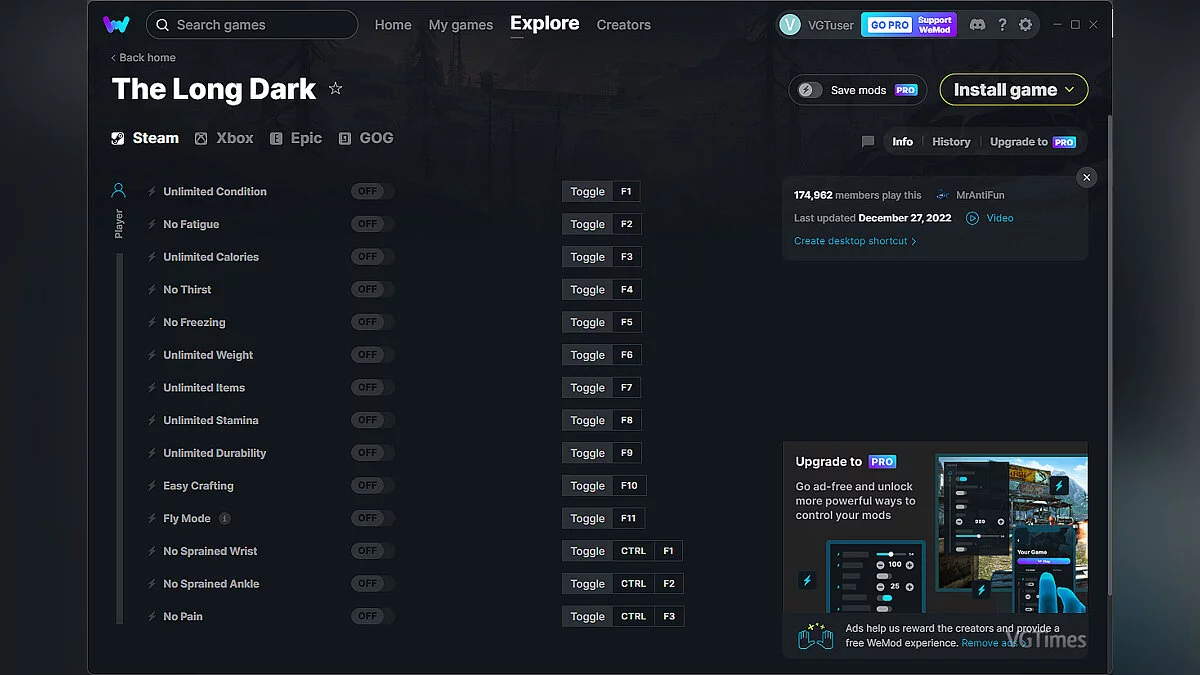 The Long Dark — Трейнер (+14) от 27.12.2022 [WeMod]