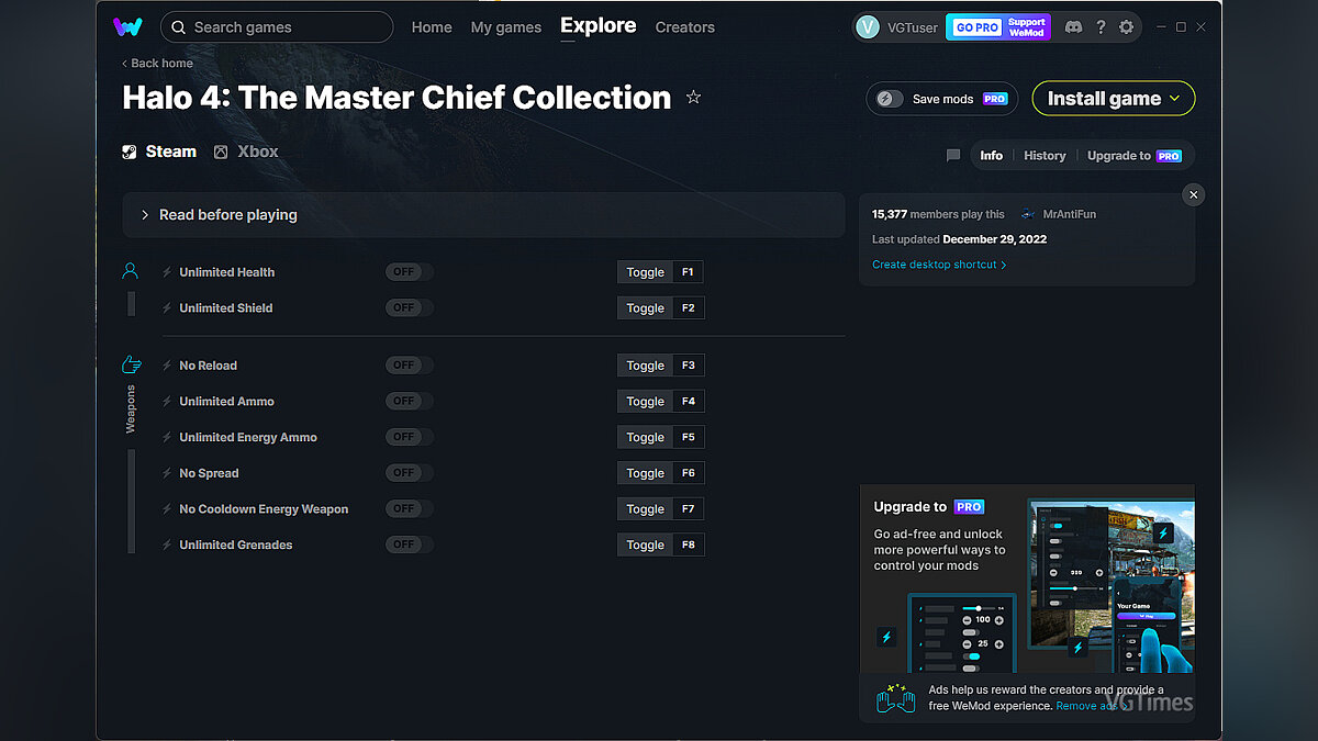 Halo: The Master Chief Collection — Трейнер (+8) от 29.12.2022 [WeMod]