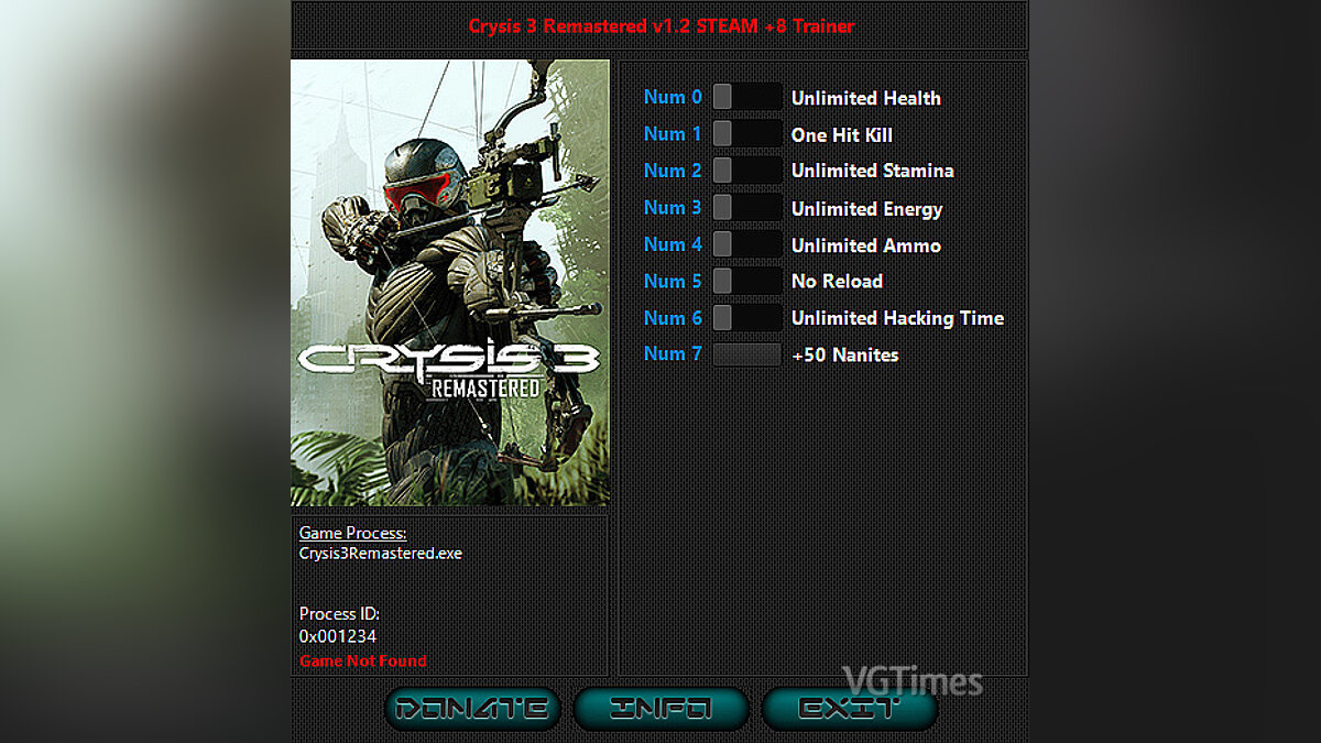 Crysis Remastered Trilogy — Трейнер (+8) [1.2/Steam]