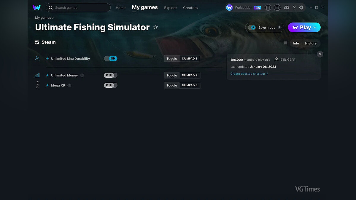 Ultimate Fishing Simulator — Трейнер (+3) от 06.01.2023 [WeMod]