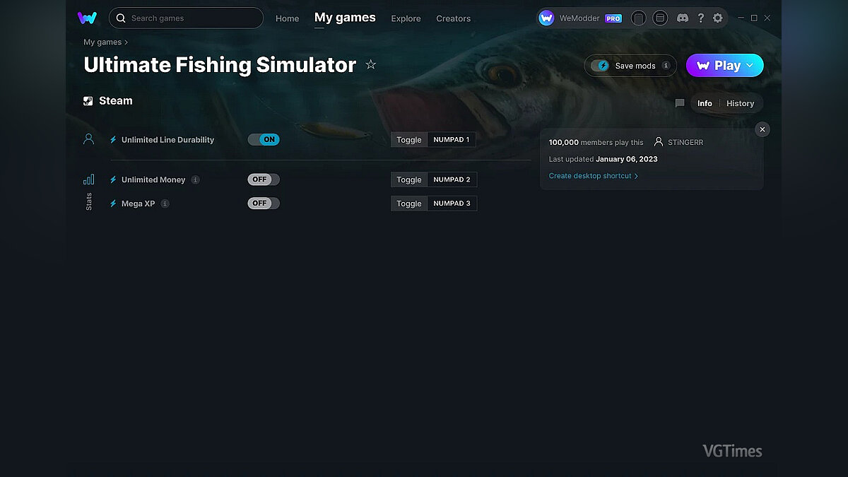 Ultimate Fishing Simulator — Трейнер (+3) от 21.05.2020 [WeMod] / Трейнеры  / Читы