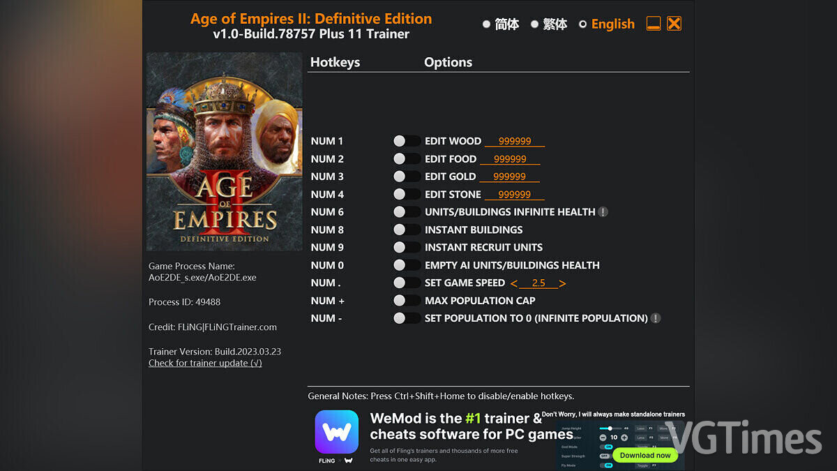 Age Of Empires 2: Definitive Edition — Трейнер (+11) [1.0 - Build.75350]