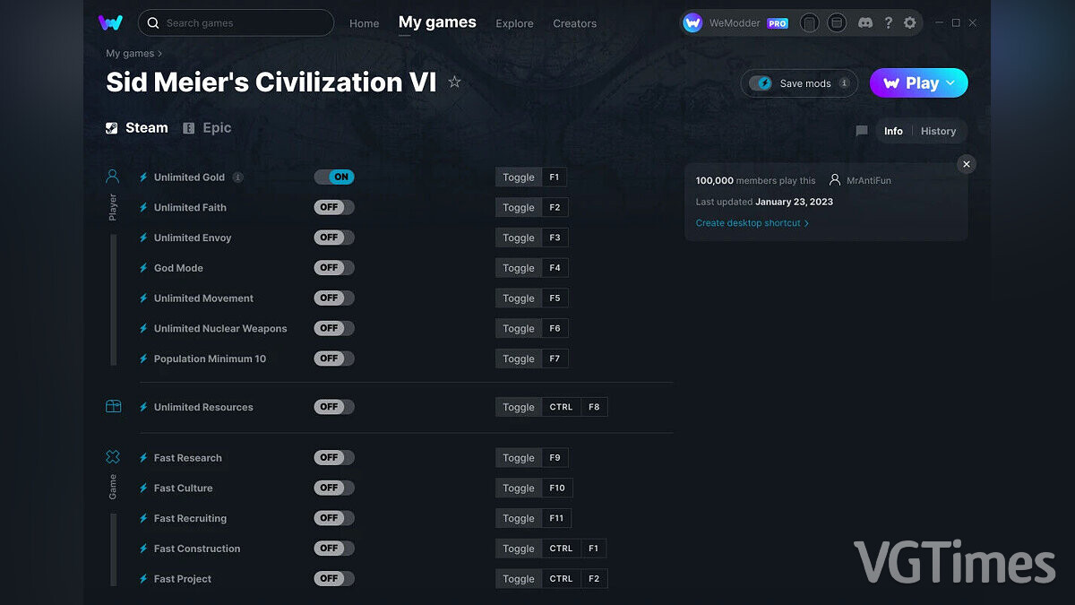 Sid Meier&#039;s Civilization 6 — Трейнер (+13) от 23.01.2023 [WeMod]