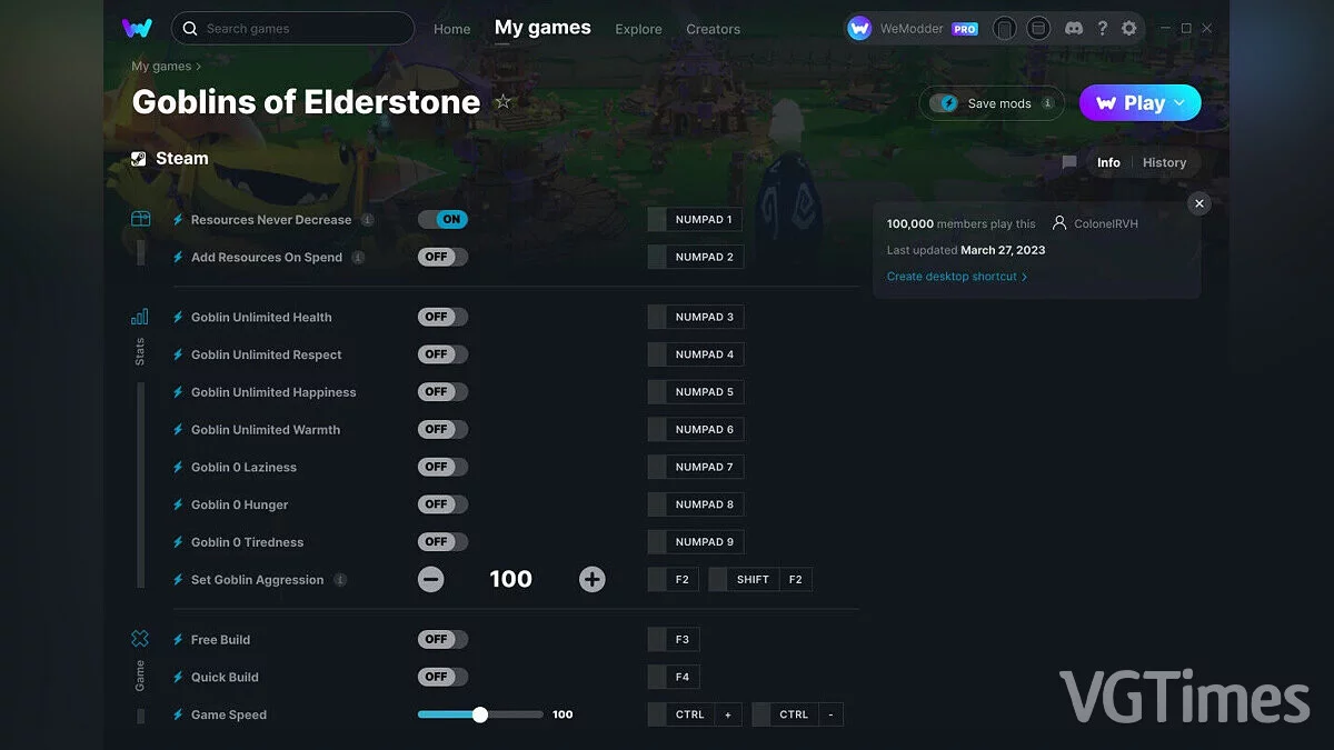 Goblins of Elderstone — Трейнер (+13) от 27.03.2023 [WeMod]