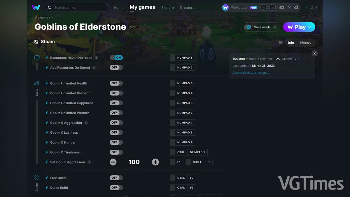 Goblins of Elderstone — Трейнер (+14) от 25.03.2023 [WeMod]