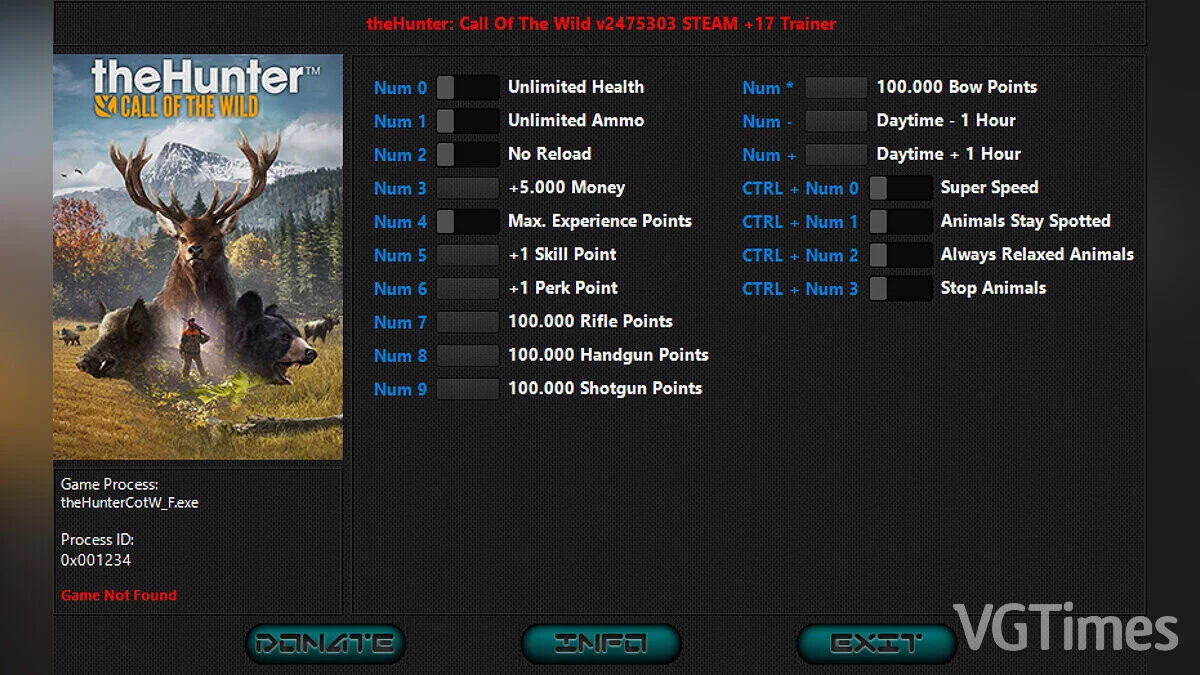 theHunter: Call of the Wild — Трейнер (+17) [2050156 - 2475303: Steam]