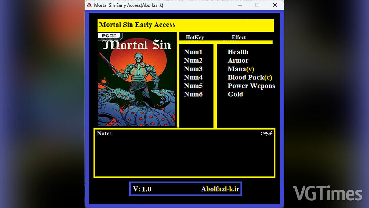 Mortal Sin — Трейнер (+6) [1.0]
