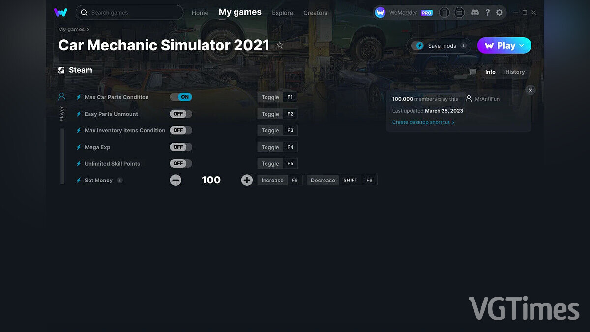 Car Mechanic Simulator 2021 — Трейнер (+6) от 25.03.2023 [WeMod]