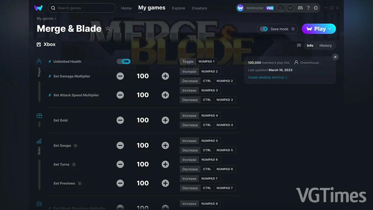 Merge &amp; Blade — Трейнер (+9) от 16.03.2023 [WeMod]