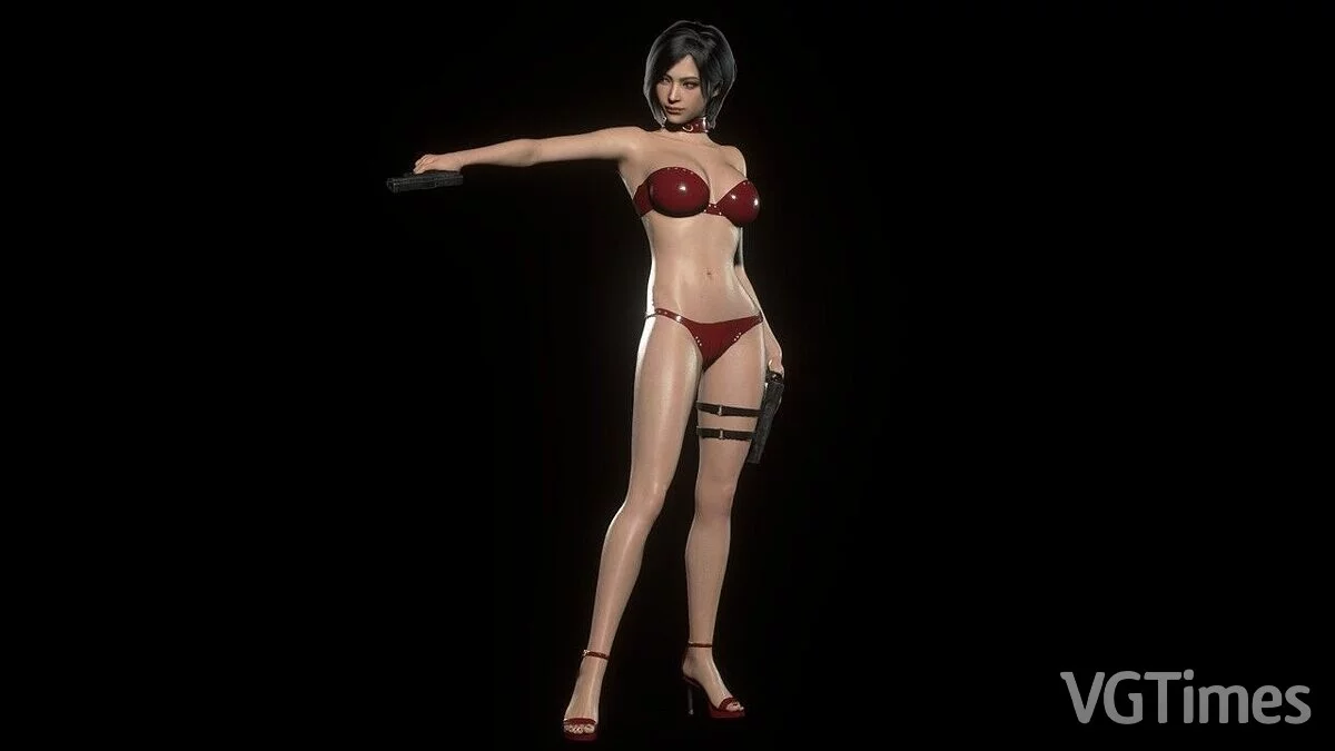 Resident Evil 4 Remake (2023) — Ада в красном кожаном бикини (с физикой груди и попы)