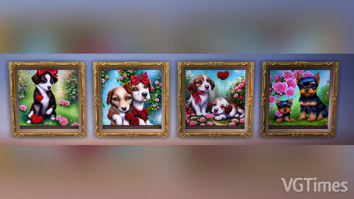 The Sims 4 — Кровати, коврики и картины с собаками