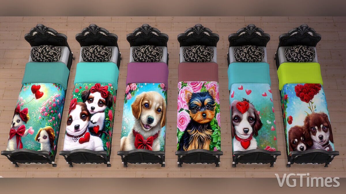 The Sims 4 — Кровати, коврики и картины с собаками