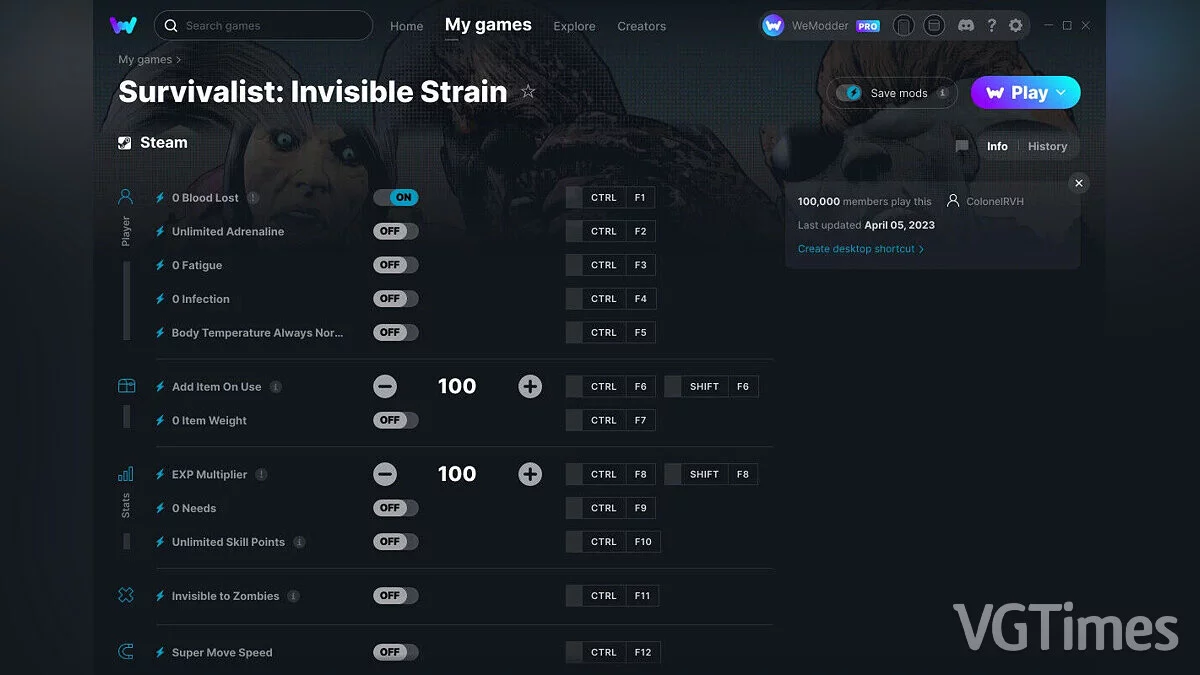 Survivalist: Invisible Strain — Трейнер (+12) от 05.04.2023 [WeMod]