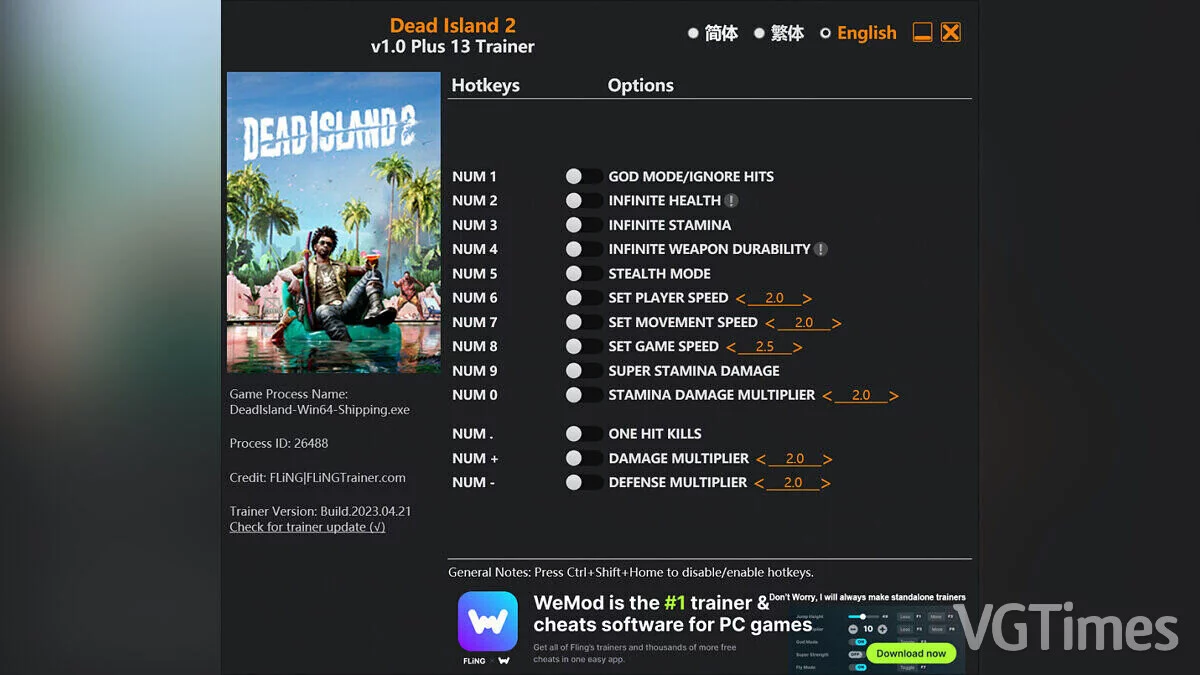 Dead Island 2 — Трейнер (+13) [1.0]