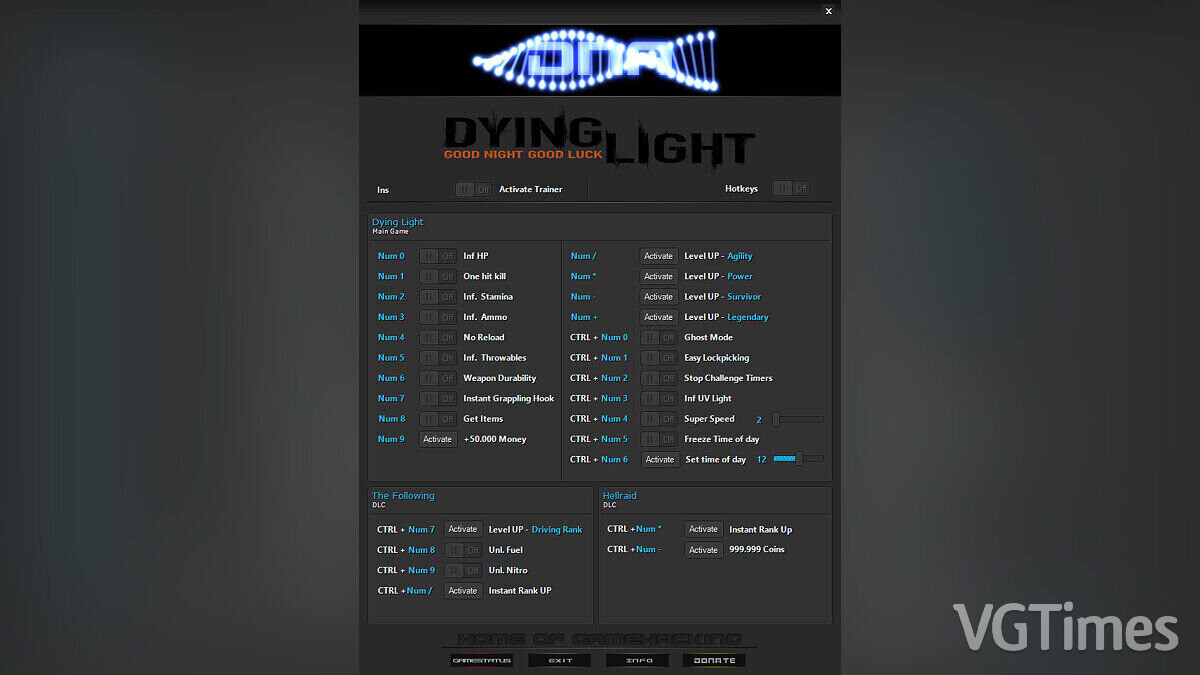 Dying Light — Трейнер (+27) [1.42 - 1.49.0 Hotfix 5]