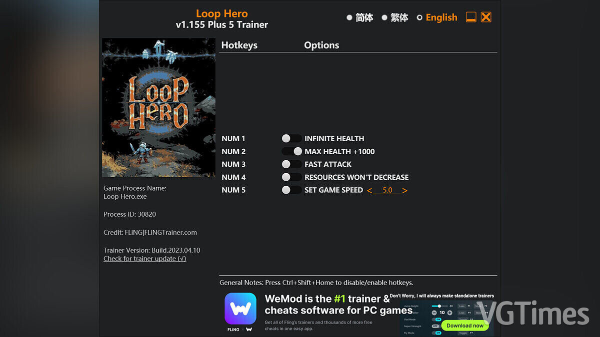 Loop Hero — Трейнер (+5) [1.0 - 1.155]