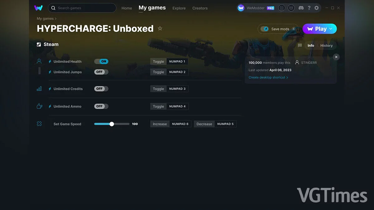 HYPERCHARGE: Unboxed — Трейнер (+5) от 06.04.2023 [WeMod]