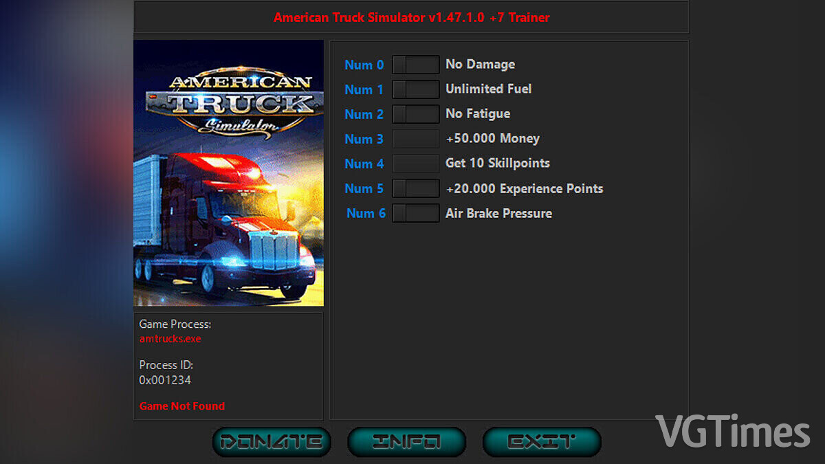American Truck Simulator — Трейнер (+7) [1.47.1.0]
