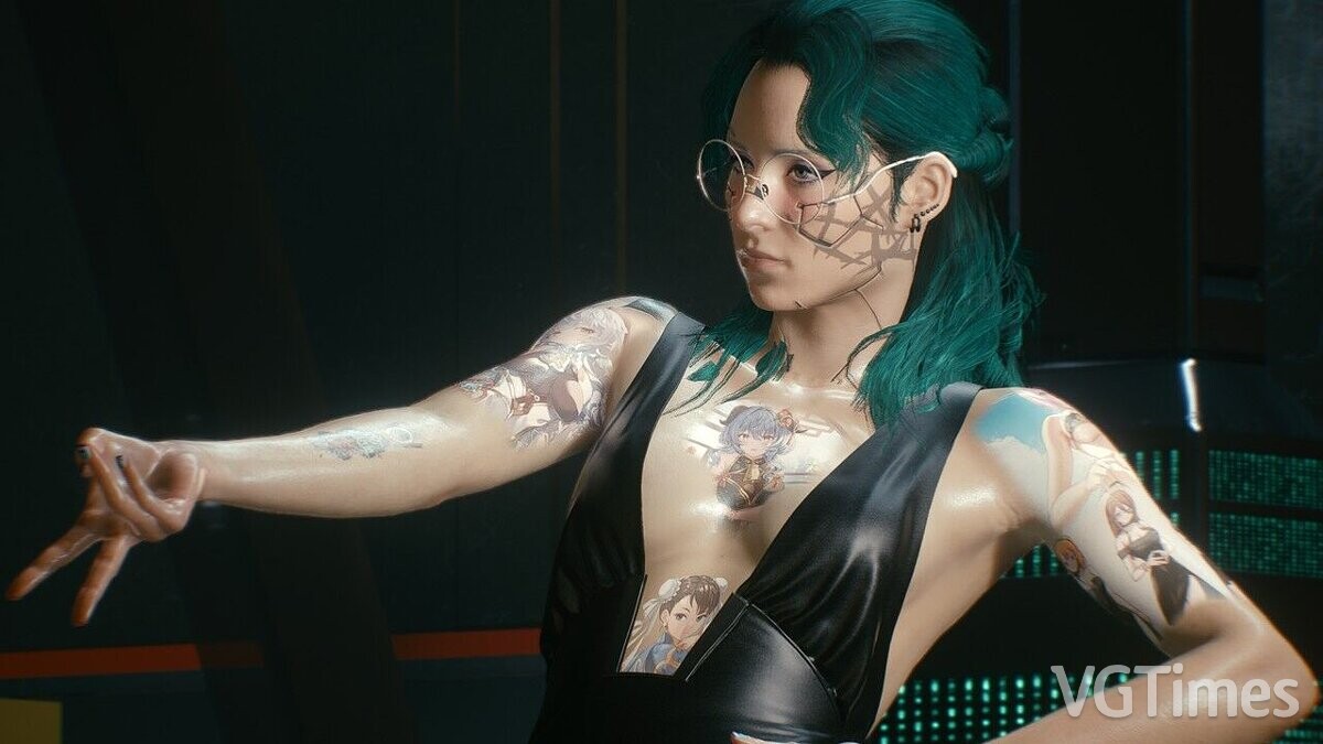 Cyberpunk 2077 — Женские аниме-татуировки